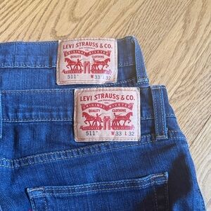 Levi's 511 Slim Straight Dark Blue Jeans 2 pair/one price!
